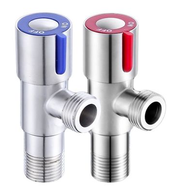 Válvula de ângulo de fundição sob pressão personalizada 201 Roda azul Núcleo de cobre Dimensão interna de 18 mm