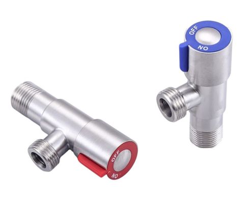 Válvula de ângulo de fundição sob pressão personalizada 201 Roda azul Núcleo de cobre Dimensão interna de 18 mm